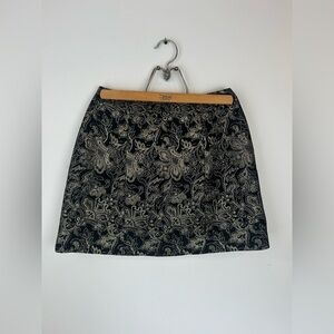 Vintage Golden Jacquard Mini Skirt